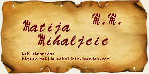 Matija Mihaljčić vizit kartica